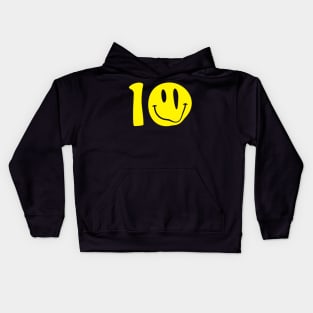 RAVE MUSIC - HAPPY YELLOW DISTORTION FROM THE 90S Kids Hoodie